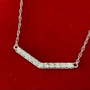 14k white gold over 925 Genuine Diamond Necklace
